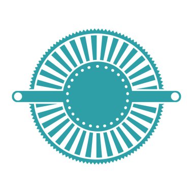 Mavi etiket soyut sanat deco amblemi