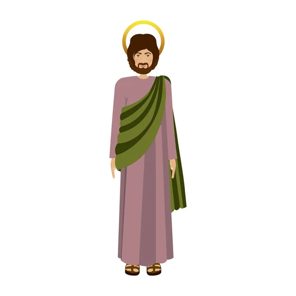 Imagen colorido santo josepf padre — Vector de stock
