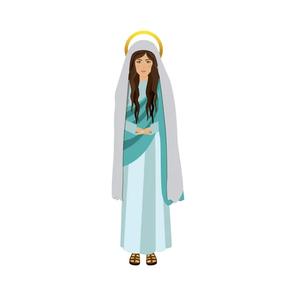 Bunte Figur Mensch der Heiligen Jungfrau Maria — Stockvektor