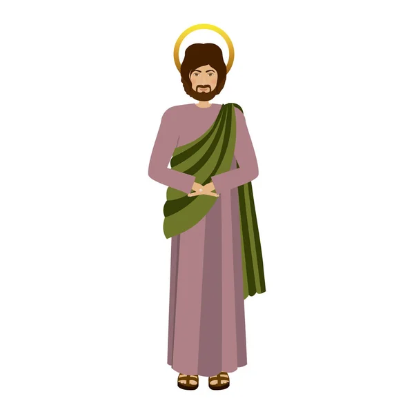 Figura colorida humana de san josef — Vector de stock