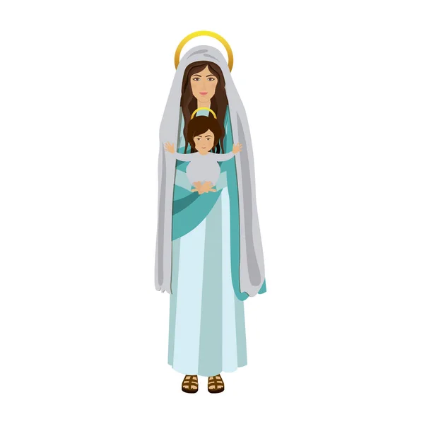 圣童贞女马利亚与婴儿耶稣 — 图库矢量图片