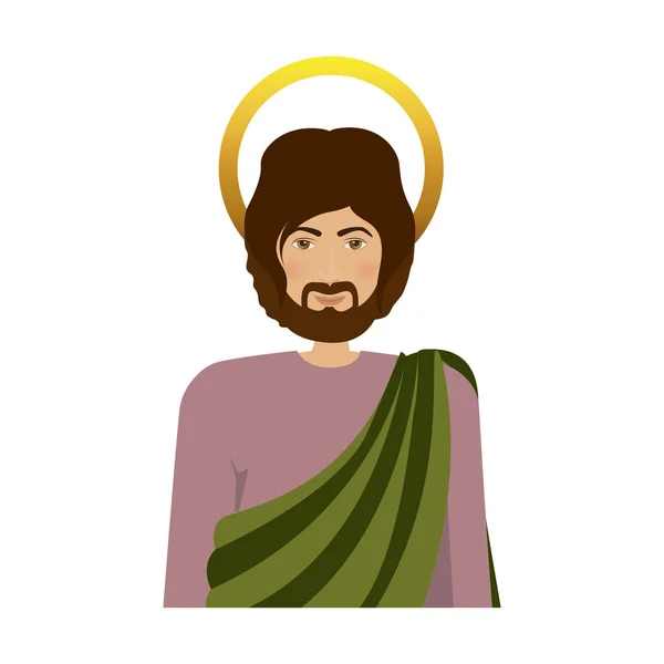 Напівтіло барвиста фігура людини святого Йосифа — стоковий вектор
