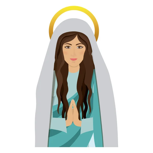 Metade corpo santo virgem Maria rezando — Vetor de Stock