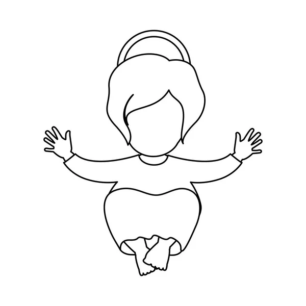 Silueta imagen de bebé Jesús — Archivo Imágenes Vectoriales