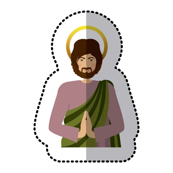 Adesivo mezza immagine del corpo santo joseph preghiera — Vettoriale Stock