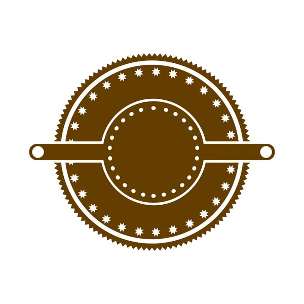 Selo marrom abstrato arte deco emblema —  Vetores de Stock