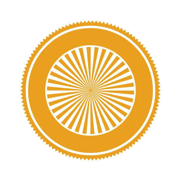 Arte laranja arte abstrata deco emblema com listras — Vetor de Stock