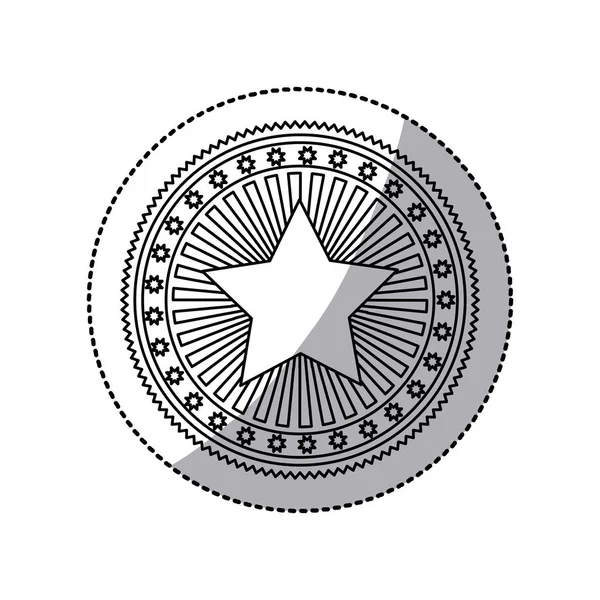 Наклейка с силуэт штамп абстрактного искусства деко эмблема со звездой — стоковый вектор