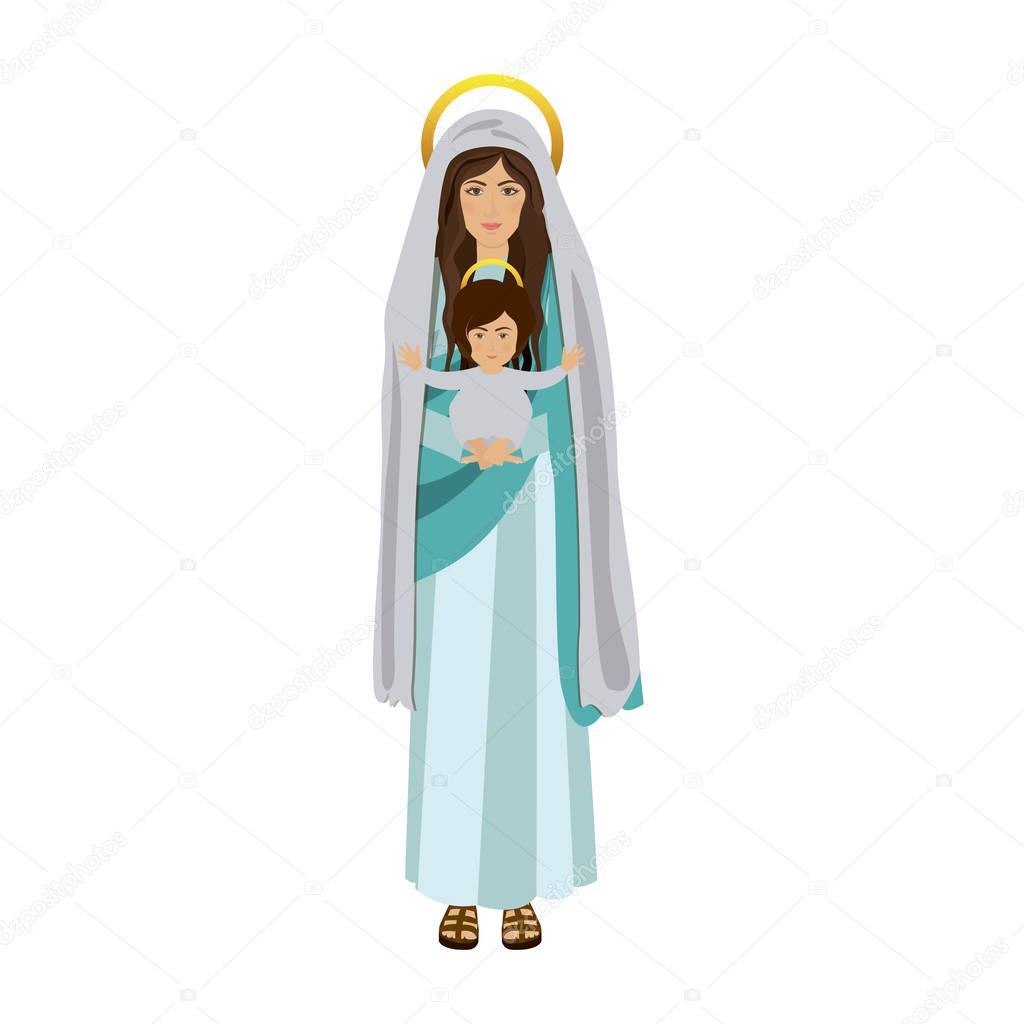 saint virgin mary with baby jesus