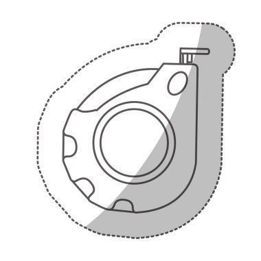 Kontur orta gölge etiket gri tonlamalı mezura ile