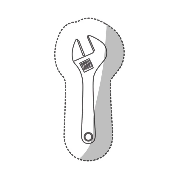 Contour middelste schaduw sticker grijswaarden met sleutel — Stockvector