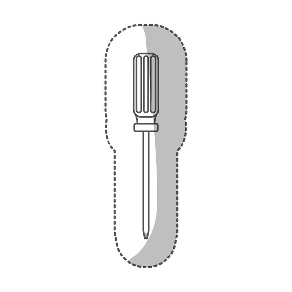 Светло-серый наклейка средней тени с отвёрткой Филлипс — стоковый вектор