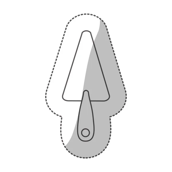 Contorno meio sombra adesivo escala de cinza com faca de vidraceiro — Vetor de Stock