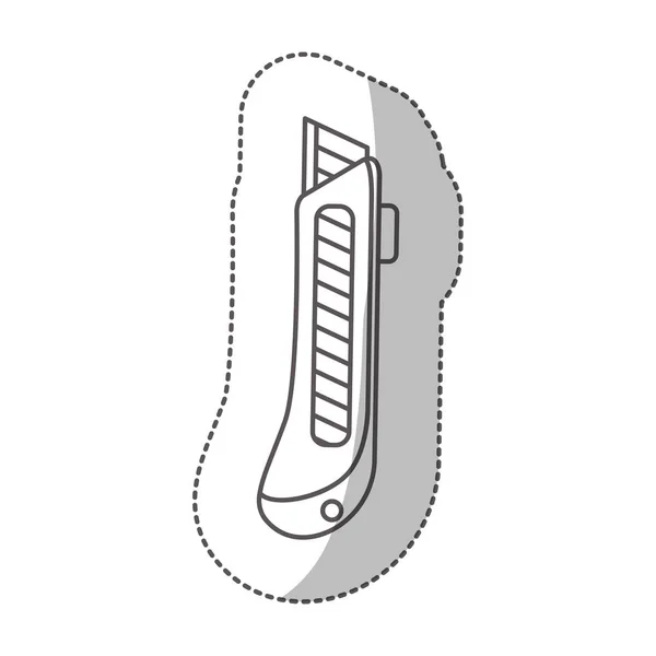 Kontur cień środkowy naklejki skali szarości z cutter — Wektor stockowy