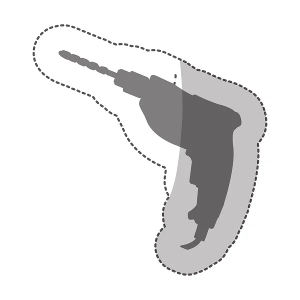 Pegatina media sombra escala de grises con taladro — Archivo Imágenes Vectoriales