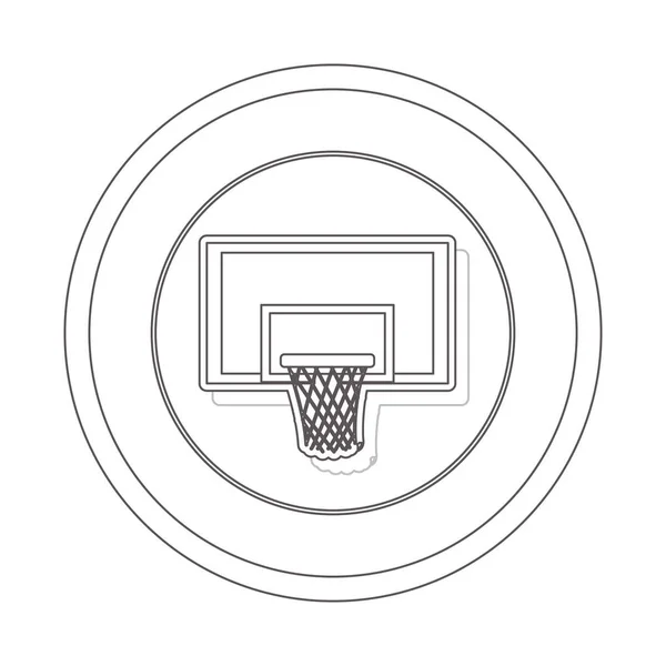 Contour circulaire du cerceau de basket carré silhouette — Image vectorielle