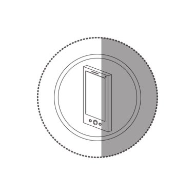 siluet etiket smartphone dairesel şekli ile