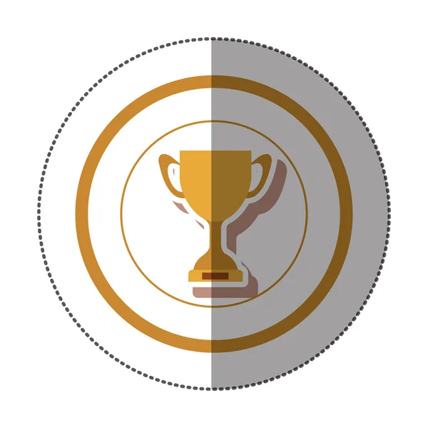 Naklejki z okrągłym kształcie kolorowe trofeum Pucharu z płytą — Wektor stockowy