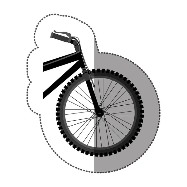 Pegatina colorida parte delantera bicicleta en primer plano — Vector de stock
