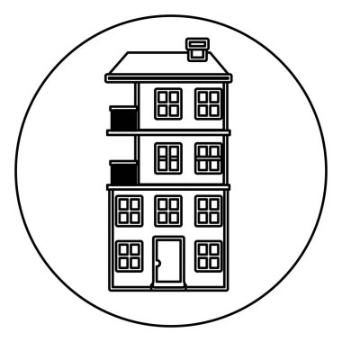 birkaç katlı dairenin tek renkli kontur daire