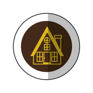 renk görüntü orta gölge etiket ile baca ile ev daire