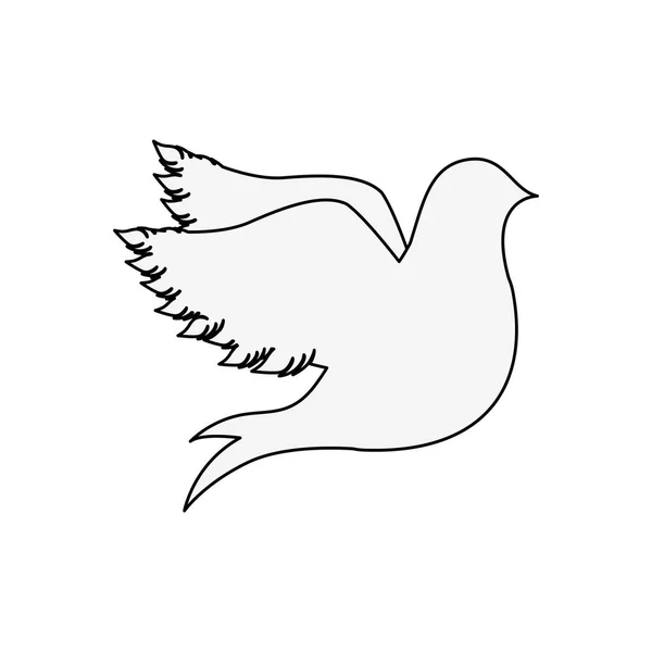 Silhouette flyga fågel ikonen platta — Stock vektor