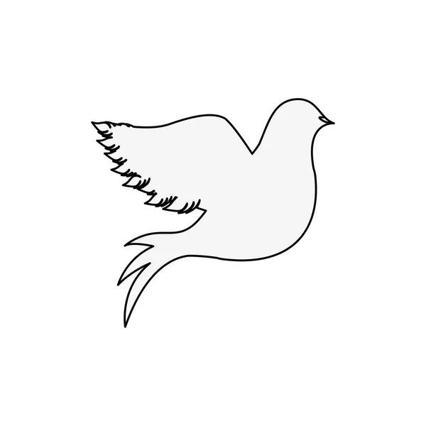 Silhouette of pigeon logo design — Stock Vector
