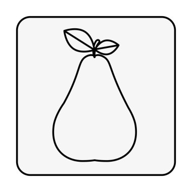 tek renkli kontür köşeli armut meyve ile