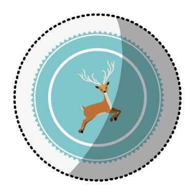 renk çemberi ile atlama Ren geyiği ile orta gölge etiket