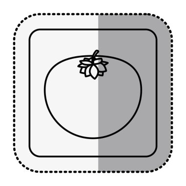 tek renkli kare, domates ile orta gölge etiket