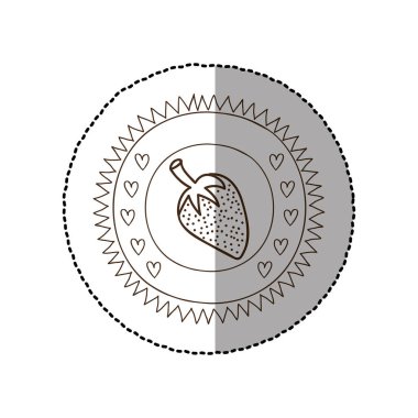 çilek ile orta gölge etiket ile tek renkli dairesel çerçeve