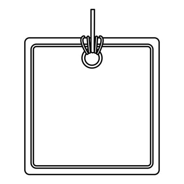 tek renkli siluet fiyat etiketi ile kare şekli