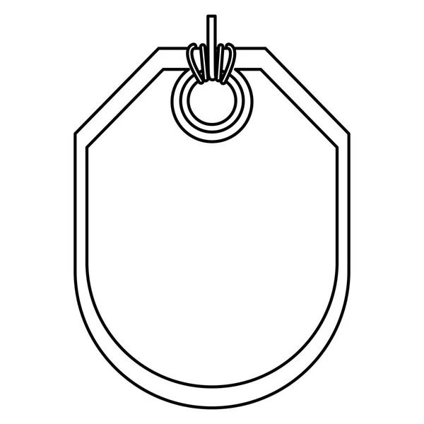 Etiqueta de preço de silhueta monocromática com redondo lateral inferior — Vetor de Stock