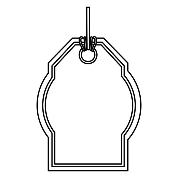 Etiqueta de precio de silueta monocromática con forma rectangular y redondeada — Vector de stock