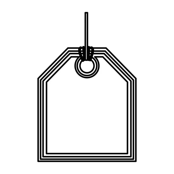 Монохромный силуэт ценник с верхней стороны полушестиугольный — стоковый вектор