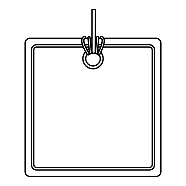 Etiqueta de preço silhueta monocromática com forma quadrada — Vetor de Stock