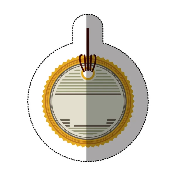 Etichetta di prezzo di colore adesivo con ombra centrale con contorno giallo e forma rotonda — Vettoriale Stock