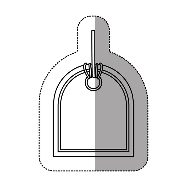 Etiqueta engomada precio monocromo con sombra central con forma ovalada lateral — Vector de stock