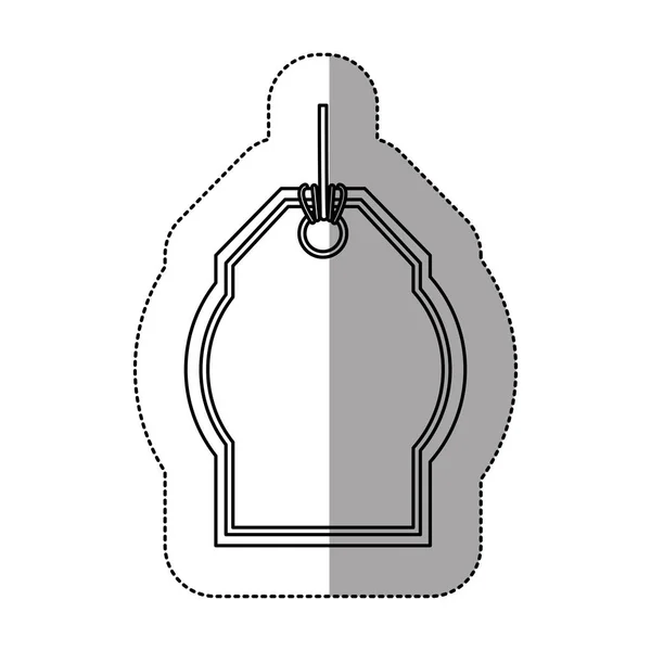 Monochromatický cenovka nálepka s prostřední stín s tvarem obdélníková a zaoblené — Stockový vektor