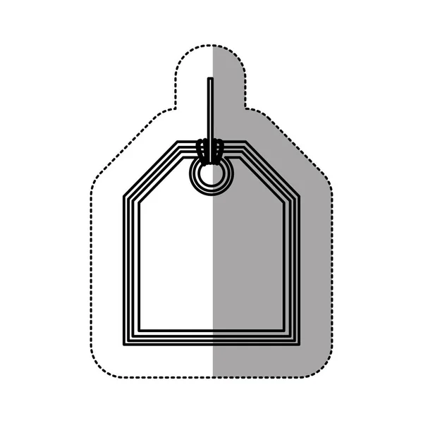 Monochromatický cenovka nálepka s prostřední stín s horní stranou napůl šestihranný — Stockový vektor