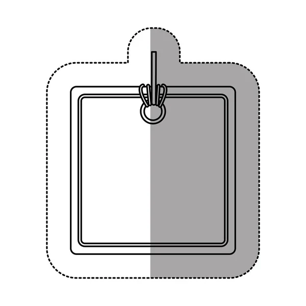 Etiqueta de preço monocromático adesivo com sombra média com forma quadrada — Vetor de Stock
