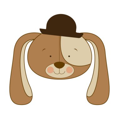 damat köpek yüzü ile renk siluet