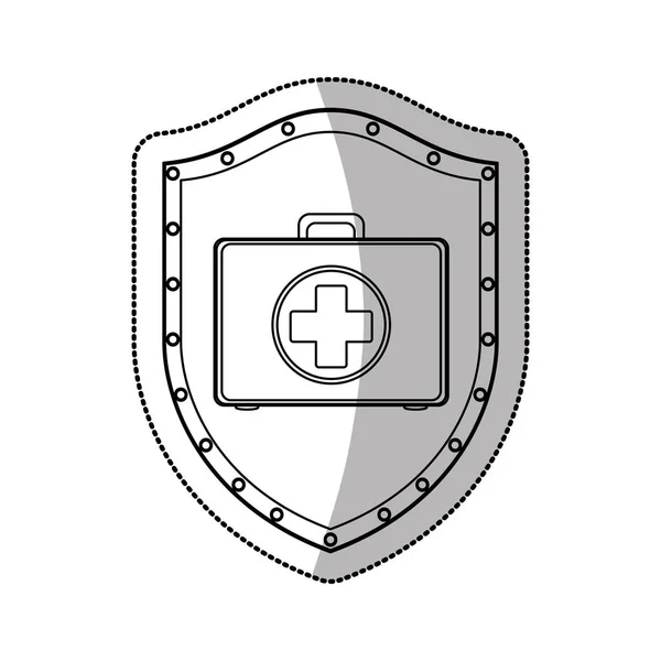 Equipo médico en escudo — Archivo Imágenes Vectoriales