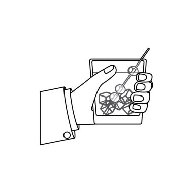 Bir kokteyl tutan Hnad