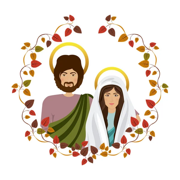 Virgin mary and joseph — Stock Vector