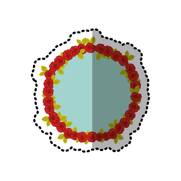 Flores en adorno círculo — Vector de stock