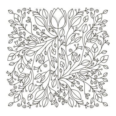 siluet dekoratif süs çiçek tasarım