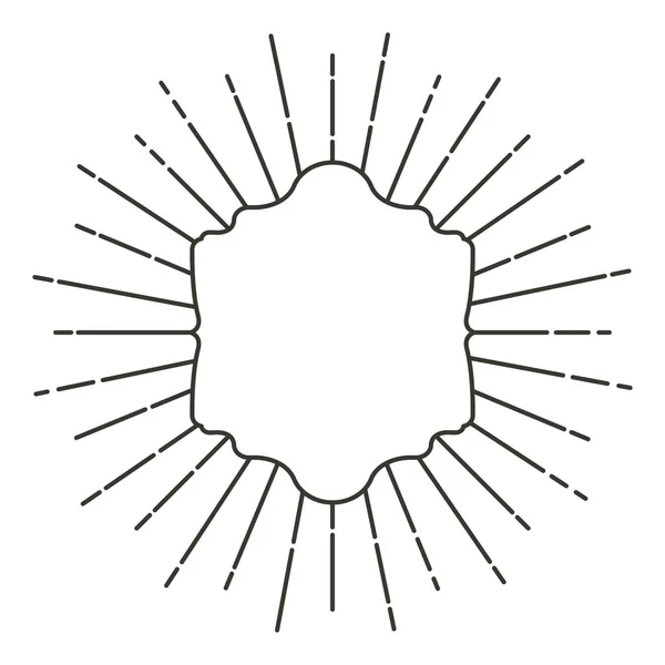 Cadre héraldique art déco avec style linéaire — Image vectorielle