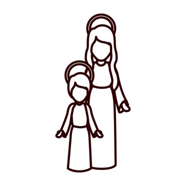 Meryem ve çocuk İsa ile tek renkli dağılımı