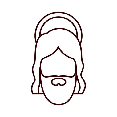 İsa'nın yüzü tek renkli kontur